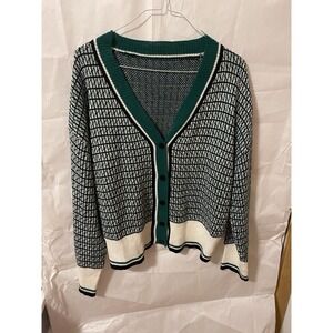 Checkered Green Sweater Size 3x